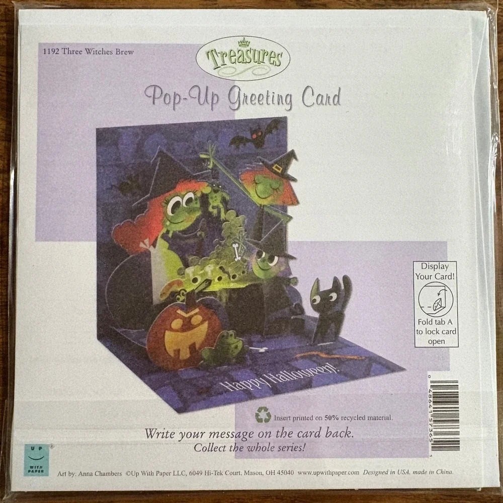 2 Halloween Haunted House &‎ Potions Witch New Treasures Pop-Up Greeting Cards